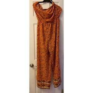 Orange Wide Leg Jumpsuit